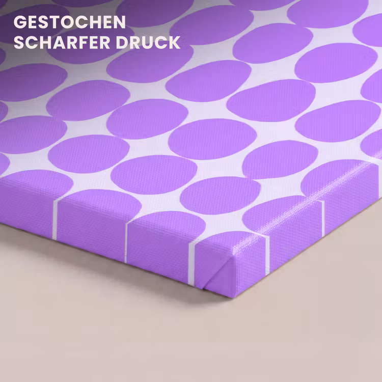 Leinwandbild - Lila – Geometrisch – Punkte – Polka Dot – Muster — 4