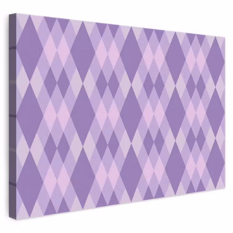 Leinwandbild - Lila – Geometrisch – Rauten – Argyle – Muster — 1