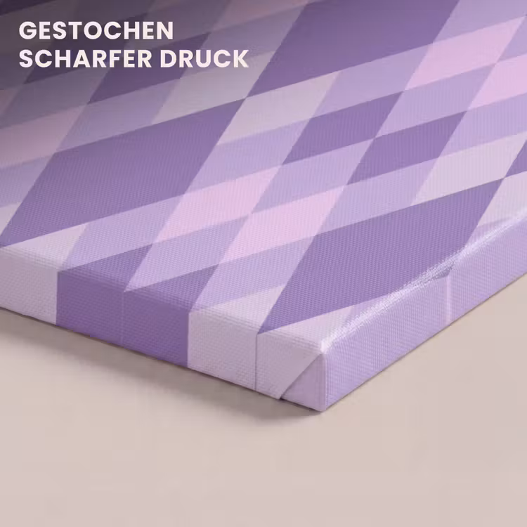 Leinwandbild - Lila – Geometrisch – Rauten – Argyle – Muster — 4
