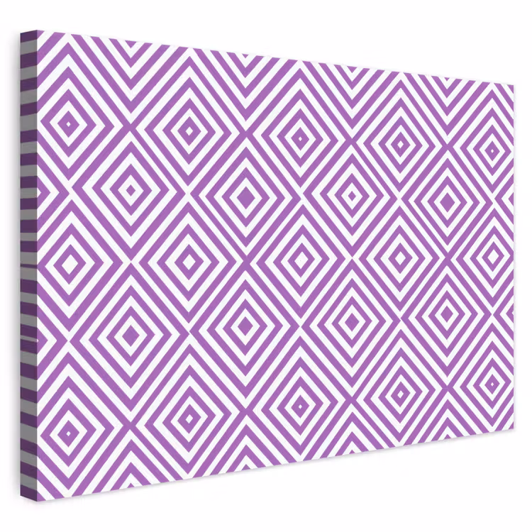 Leinwandbild - Lila – Geometrisch – Rauten – Konzentrisch – Muster — 1