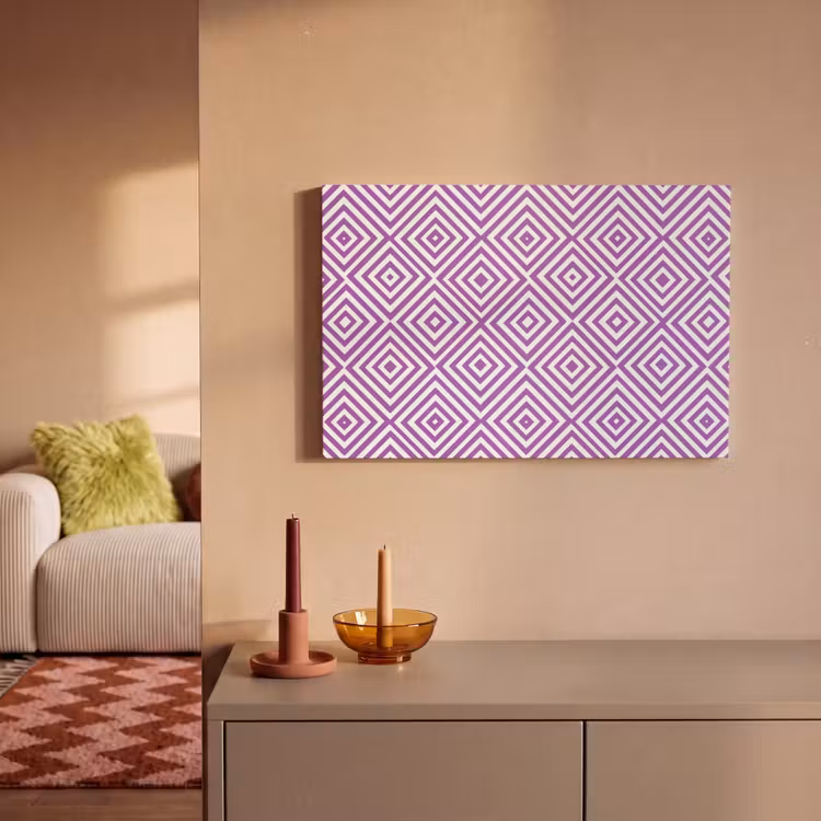Leinwandbild - Lila – Geometrisch – Rauten – Konzentrisch – Muster — 2
