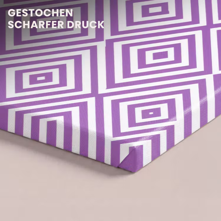Leinwandbild - Lila – Geometrisch – Rauten – Konzentrisch – Muster — 4