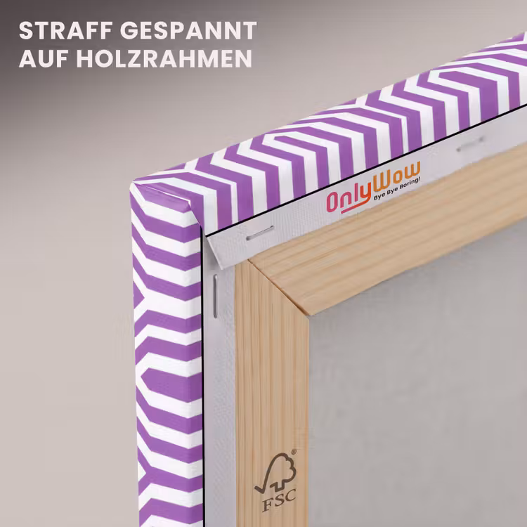 Leinwandbild - Lila – Geometrisch – Rauten – Konzentrisch – Muster — 5