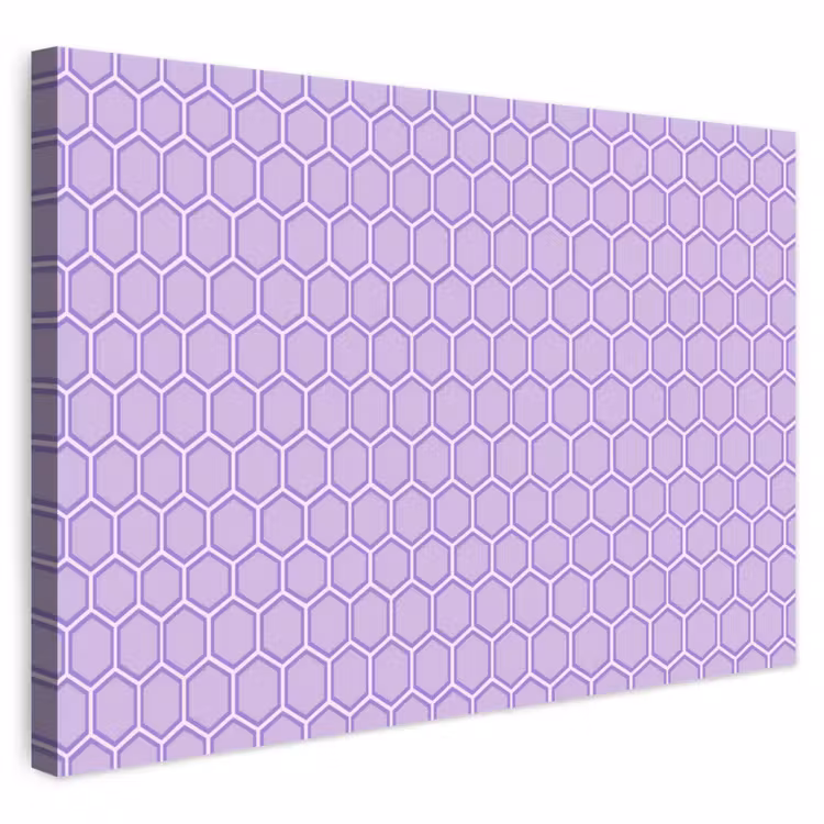 Leinwandbild - Lila – Geometrisch – Wabenmuster – Bienenwabe – Muster — 1