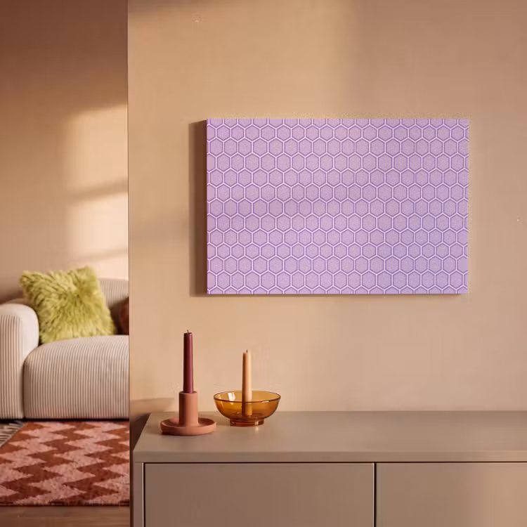 Leinwandbild - Lila – Geometrisch – Wabenmuster – Bienenwabe – Muster — 2