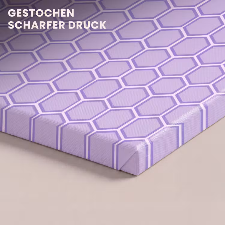 Leinwandbild - Lila – Geometrisch – Wabenmuster – Bienenwabe – Muster — 4