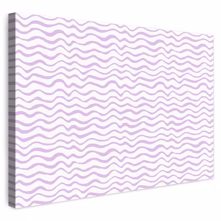 Leinwandbild - Lila – Geometrisch – Wellen – Linien – Muster — 1