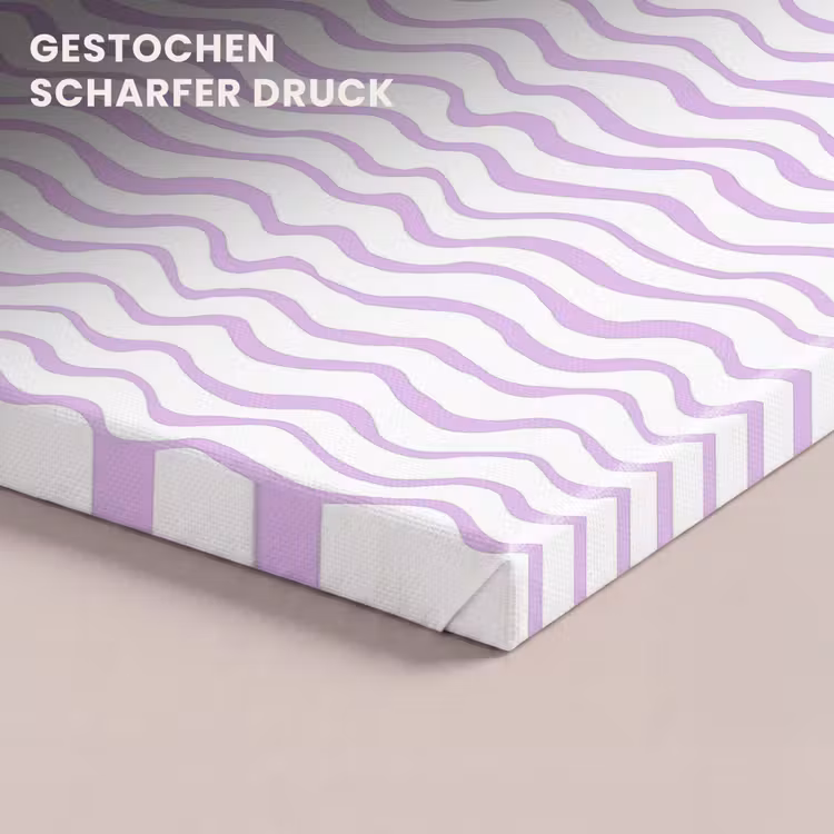 Leinwandbild - Lila – Geometrisch – Wellen – Linien – Muster — 4