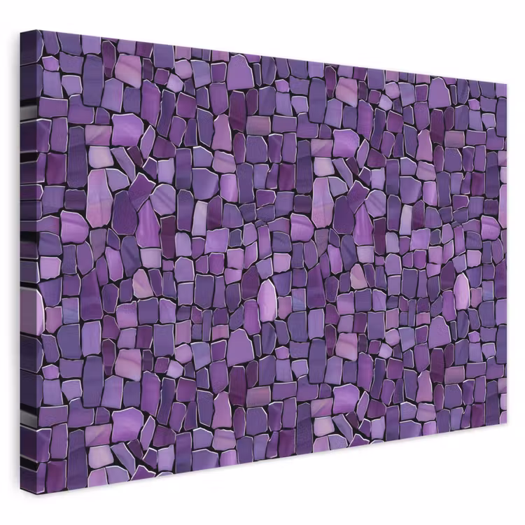 Leinwandbild - Lila – Mosaik – Scherben – Stein – Muster — 1