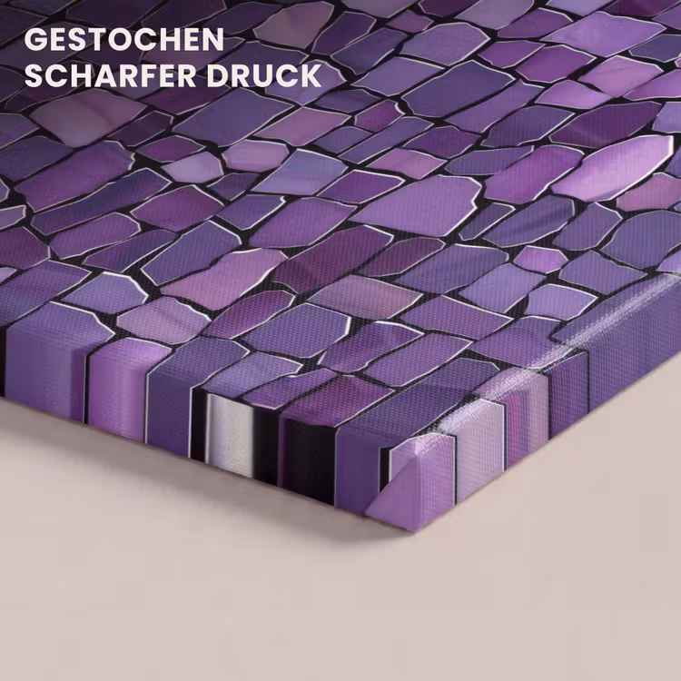 Leinwandbild - Lila – Mosaik – Scherben – Stein – Muster — 4