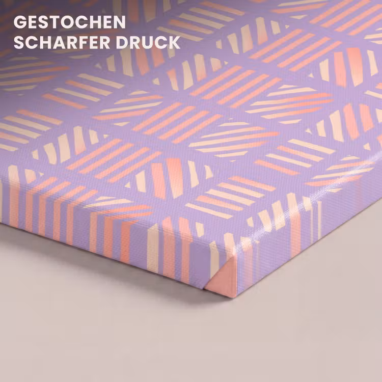 Leinwandbild - Lila – Rosa – Geometrisch – Streifen – Blöcke – Muster — 4