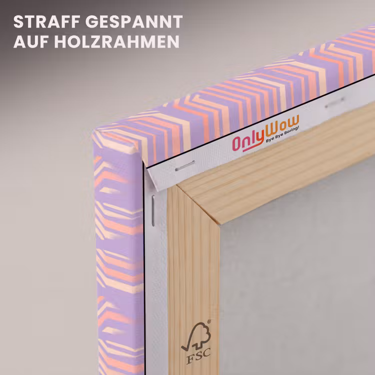 Leinwandbild - Lila – Rosa – Geometrisch – Streifen – Blöcke – Muster — 5