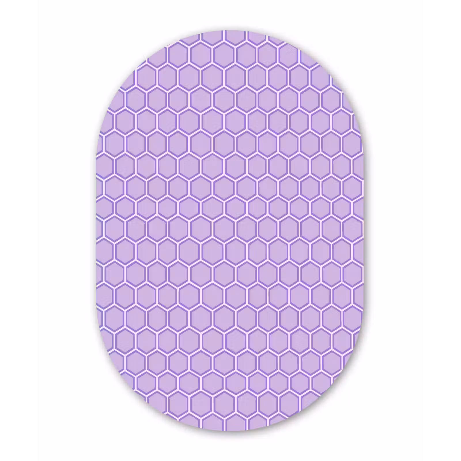 Glasbild Oval - Lila – Geometrisch – Wabenmuster – Bienenwabe – Muster — 1