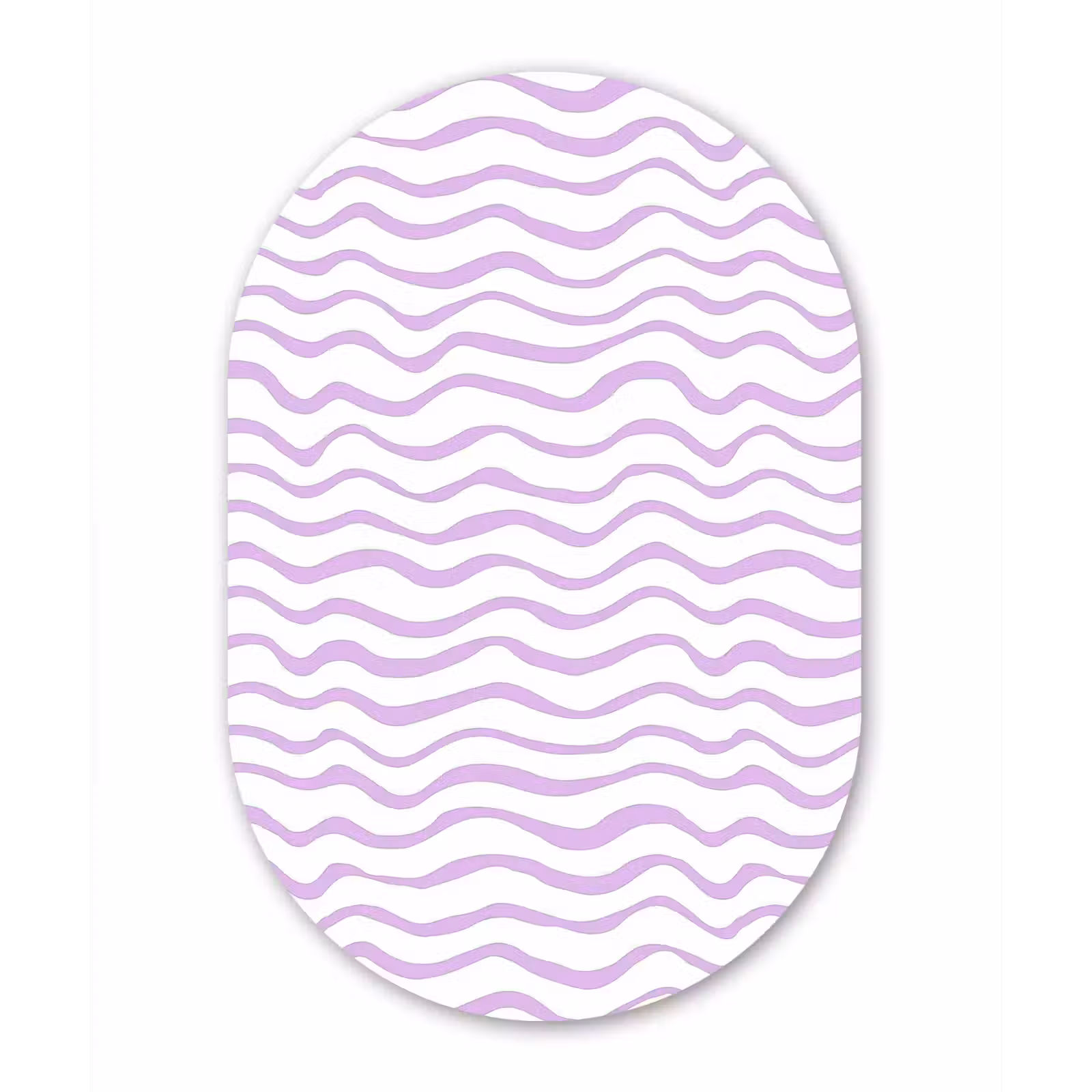 Glasbild Oval - Lila – Geometrisch – Wellen – Linien – Muster — 1