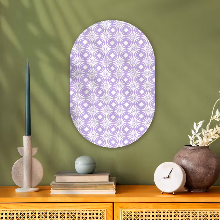 Forexbild Oval - Lila – Botanisch – Blumen – Gänseblümchen – Muster — 3