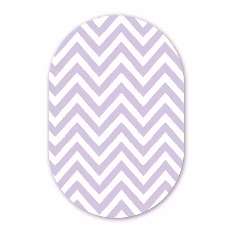 Glasbild Oval - Lila – Geometrisch – Chevron – Zickzack – Muster — 1