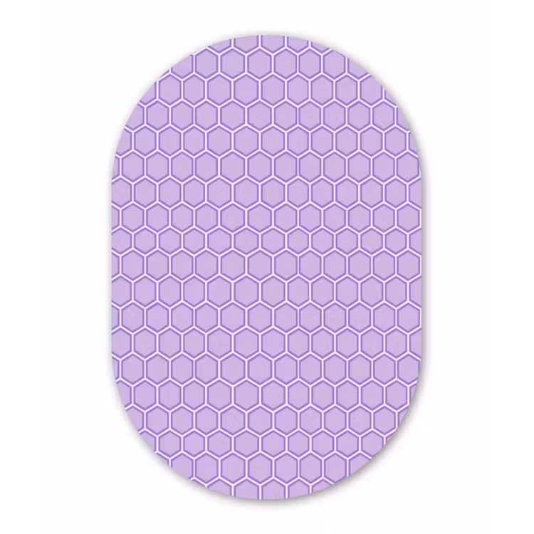 Glasbild Oval - Lila – Geometrisch – Wabenmuster – Bienenwabe – Muster — 1