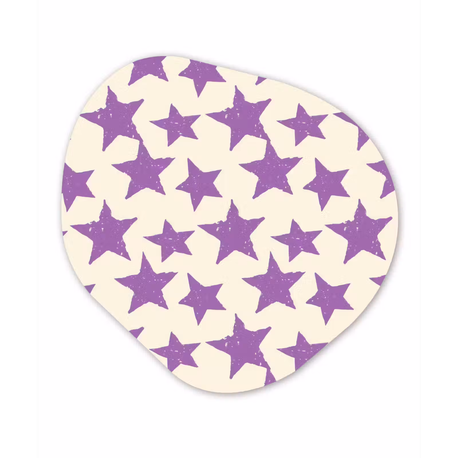 Glasbild Organische Form - Lila – Geometrisch – Sterne – Stempel – Muster — 1