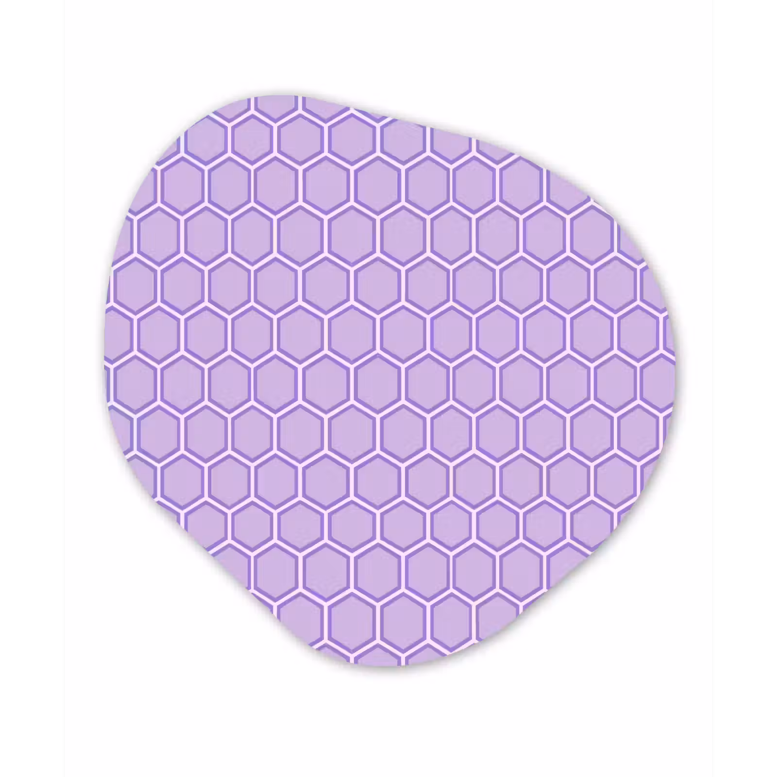 Glasbild Organische Form - Lila – Geometrisch – Wabenmuster – Bienenwabe – Muster — 1