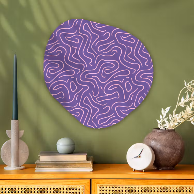 Alu-Dibond-Bild Organische Form - Lila – Rosa – Abstrakt – Linien – Labyrinth – Muster — 2