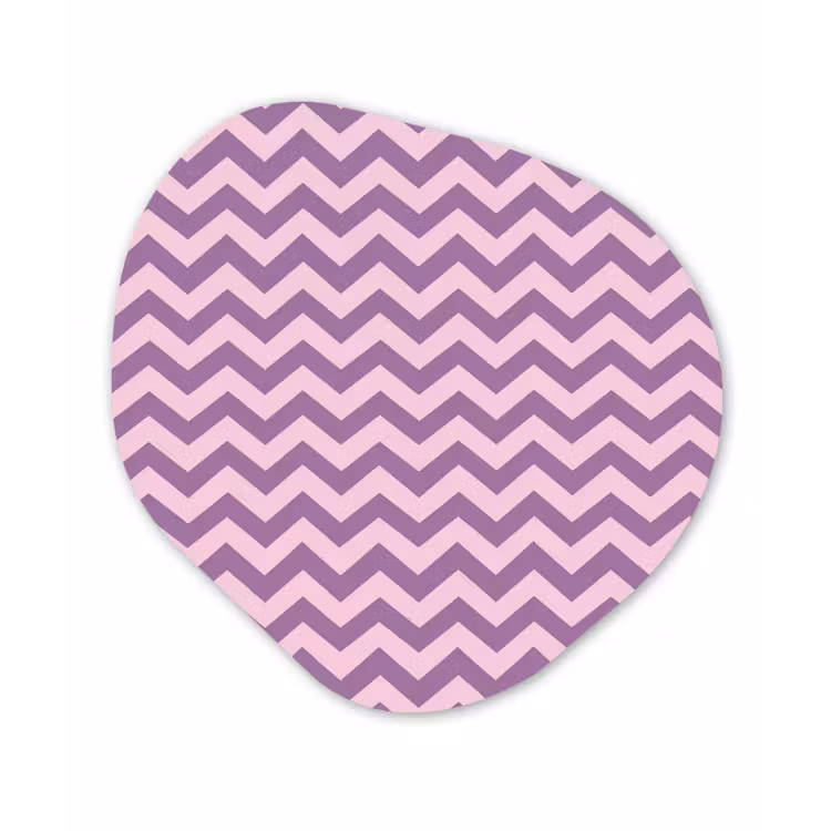 Glasbild Organische Form - Lila – Rosa – Geometrisch – Chevron – Zickzack – Muster — 1