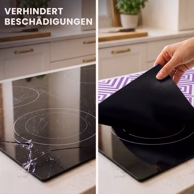 Herdabdeckplatte - Lila – Geometrisch – Rauten – Konzentrisch – Muster — 3