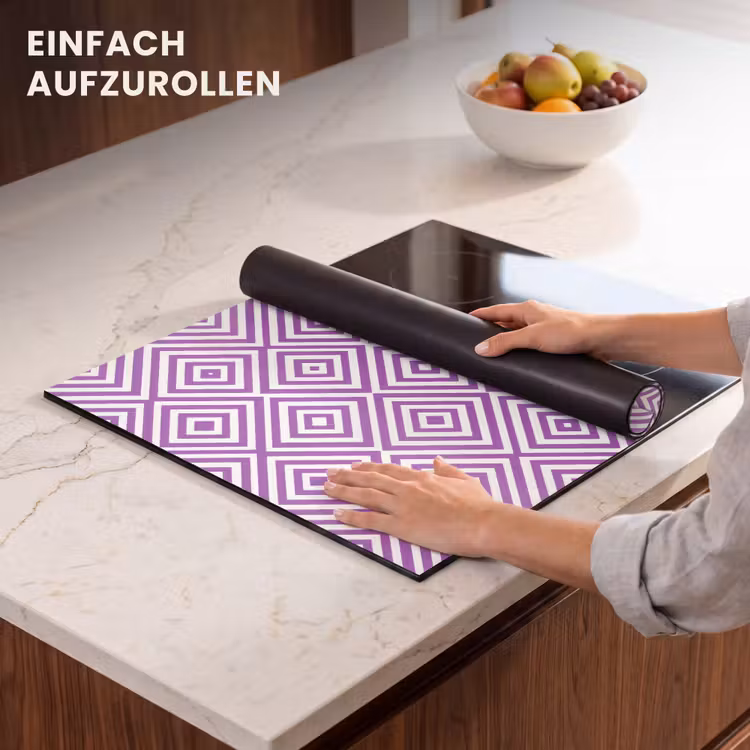 Herdabdeckplatte - Lila – Geometrisch – Rauten – Konzentrisch – Muster — 7