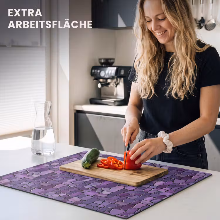 Herdabdeckplatte - Lila – Mosaik – Scherben – Stein – Muster — 4