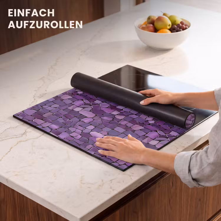 Herdabdeckplatte - Lila – Mosaik – Scherben – Stein – Muster — 7