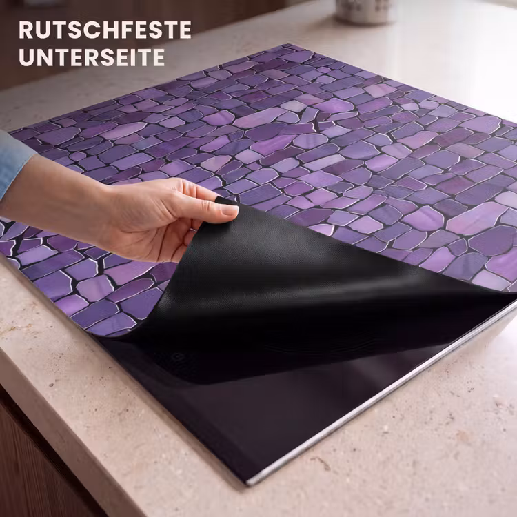 Herdabdeckplatte - Lila – Mosaik – Scherben – Stein – Muster — 9