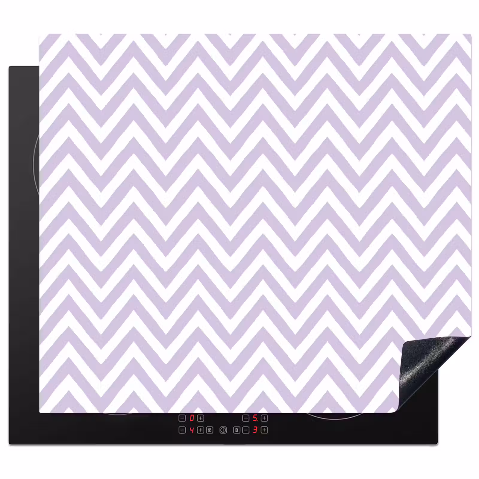 Herdabdeckplatte - Lila – Geometrisch – Chevron – Zickzack – Muster — 1