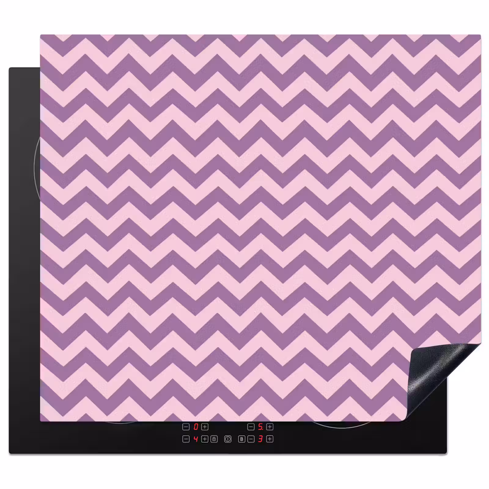 Herdabdeckplatte - Lila – Rosa – Geometrisch – Chevron – Zickzack – Muster — 1