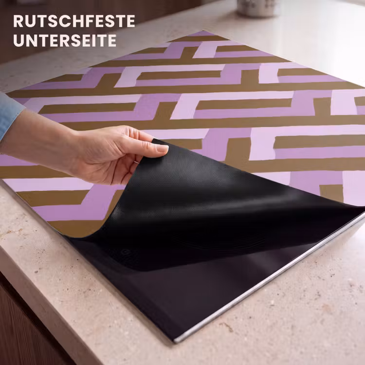 Herdabdeckplatte - Braun – Rosa – Geometrisch – Mäander – Muster — 9
