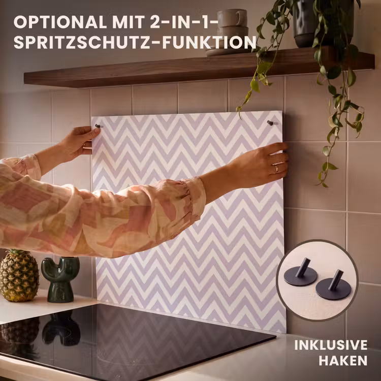Herdabdeckplatte - Lila – Geometrisch – Chevron – Zickzack – Muster — 10