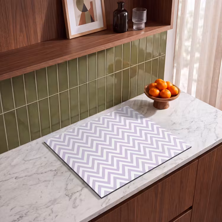 Herdabdeckplatte - Lila – Geometrisch – Chevron – Zickzack – Muster — 8