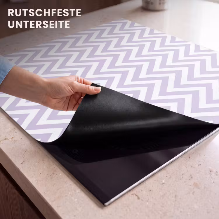 Herdabdeckplatte - Lila – Geometrisch – Chevron – Zickzack – Muster — 9