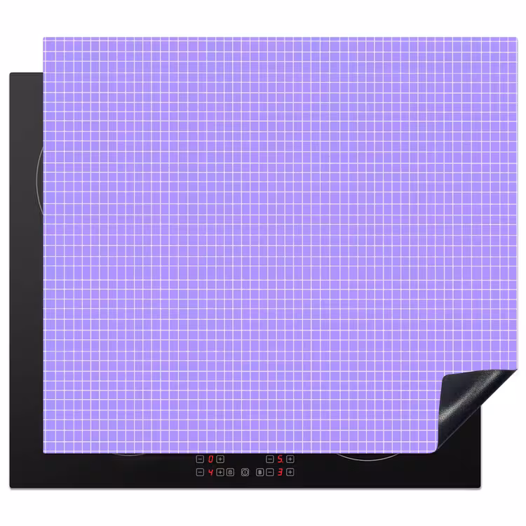 Herdabdeckplatte - Lila – Geometrisch – Raster – Minimalistisch – Muster — 1