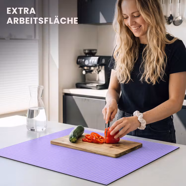 Herdabdeckplatte - Lila – Geometrisch – Raster – Minimalistisch – Muster — 4