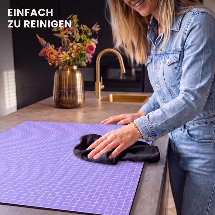 Herdabdeckplatte - Lila – Geometrisch – Raster – Minimalistisch – Muster — 6