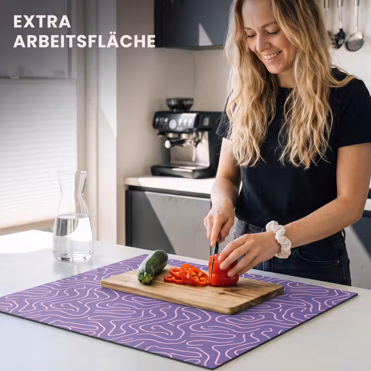 Herdabdeckplatte - Lila – Rosa – Abstrakt – Linien – Labyrinth – Muster — 4