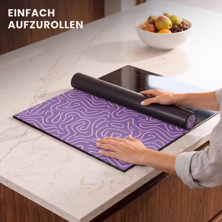Herdabdeckplatte - Lila – Rosa – Abstrakt – Linien – Labyrinth – Muster — 7