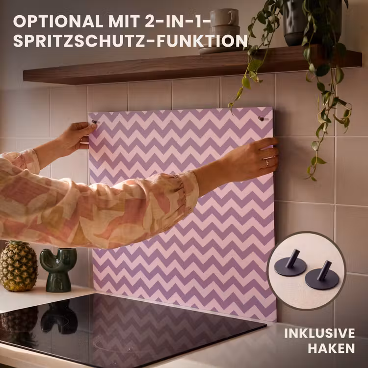 Herdabdeckplatte - Lila – Rosa – Geometrisch – Chevron – Zickzack – Muster — 10