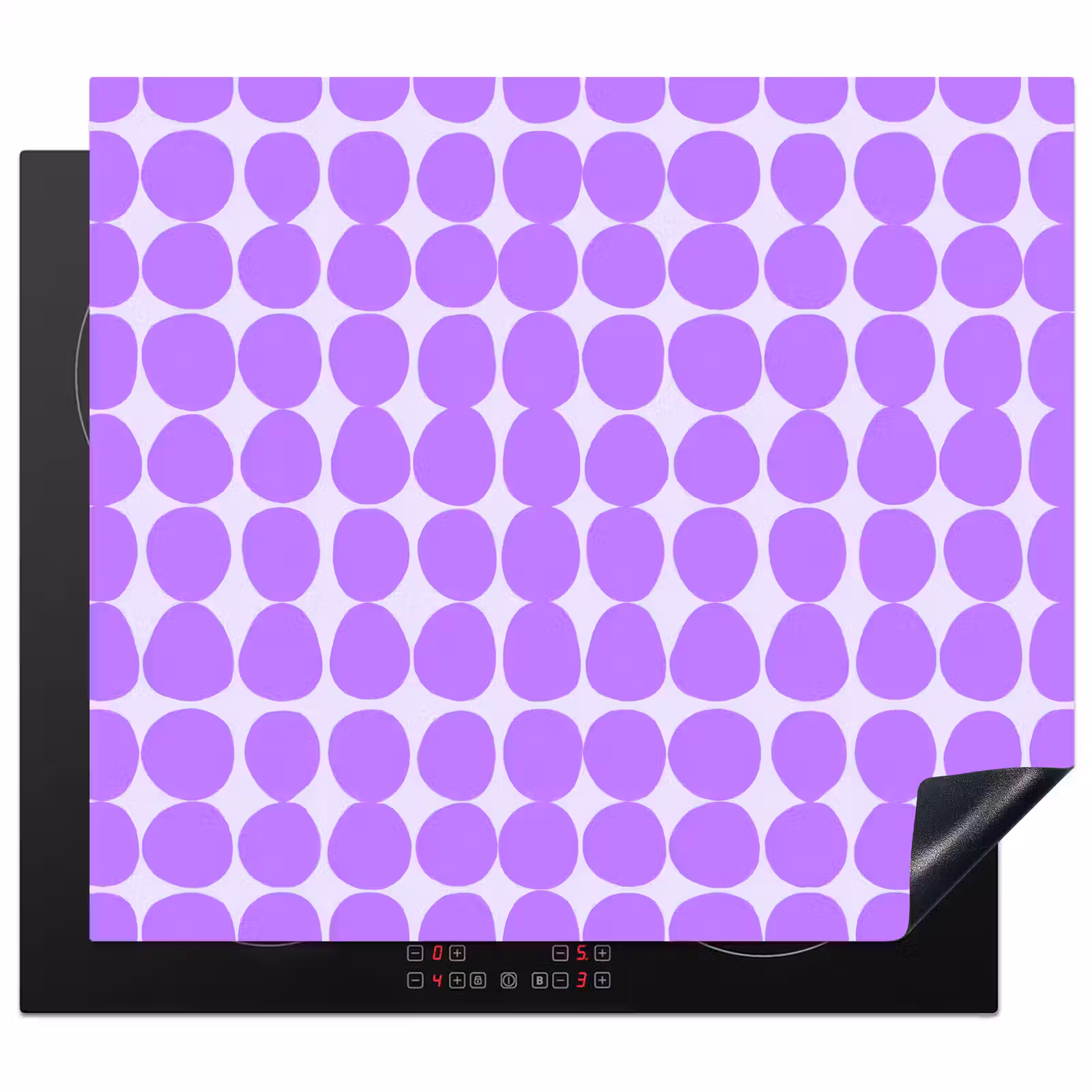 Herdabdeckplatte - Lila – Geometrisch – Punkte – Polka Dot – Muster — 1
