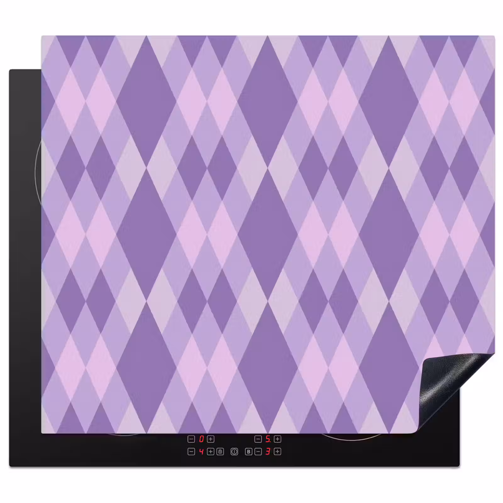Herdabdeckplatte - Lila – Geometrisch – Rauten – Argyle – Muster — 1