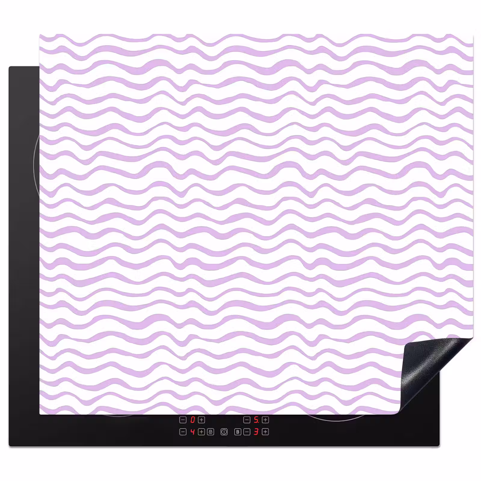 Herdabdeckplatte - Lila – Geometrisch – Wellen – Linien – Muster — 1
