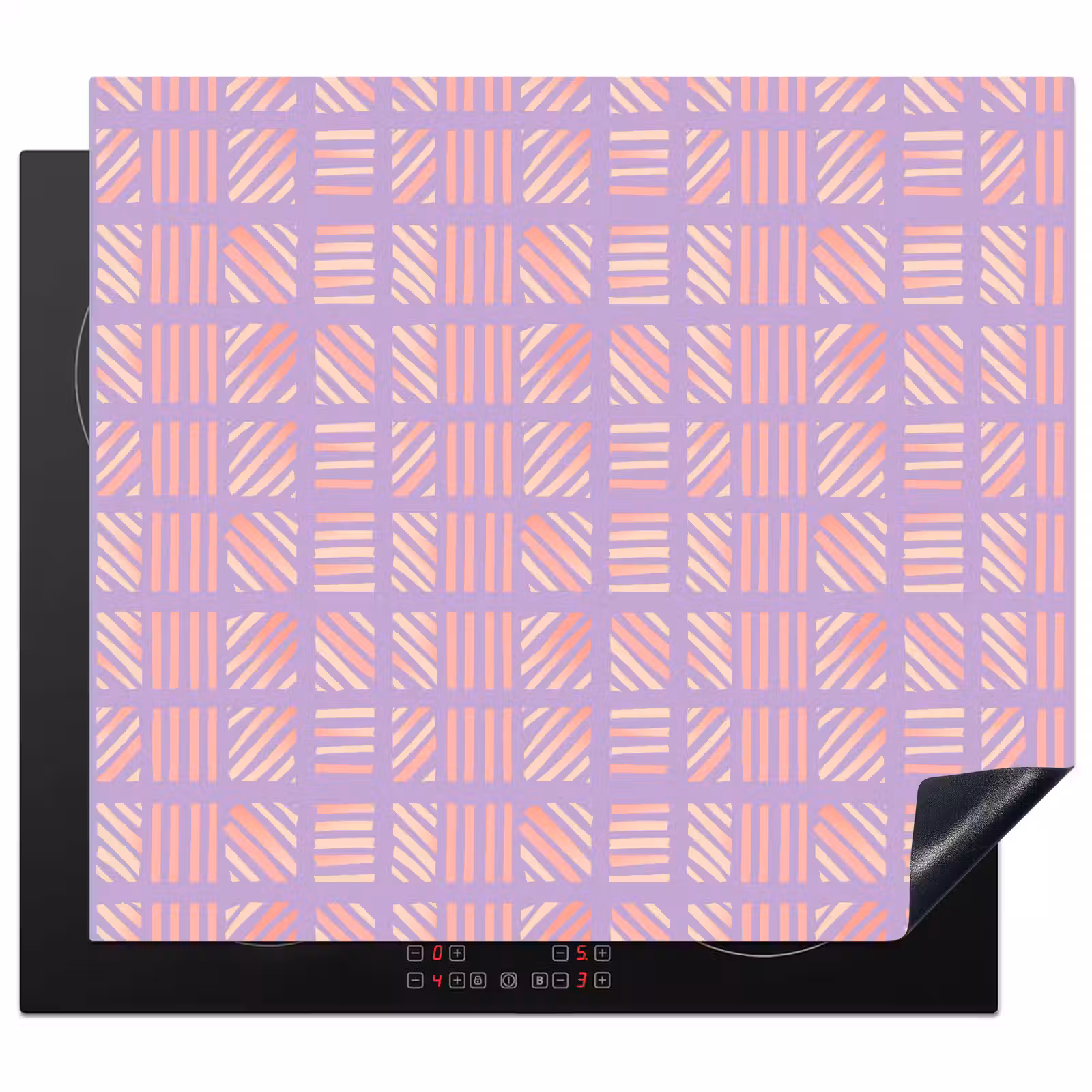 Herdabdeckplatte - Lila – Rosa – Geometrisch – Streifen – Blöcke – Muster — 1