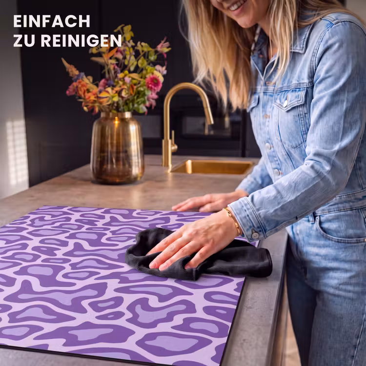 Herdabdeckplatte - Lila – Abstrakt – Leopard – Flecken – Groovy – Muster — 6