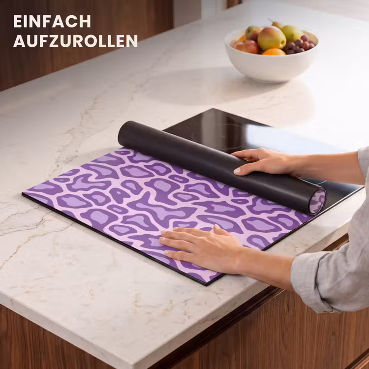 Herdabdeckplatte - Lila – Abstrakt – Leopard – Flecken – Groovy – Muster — 7