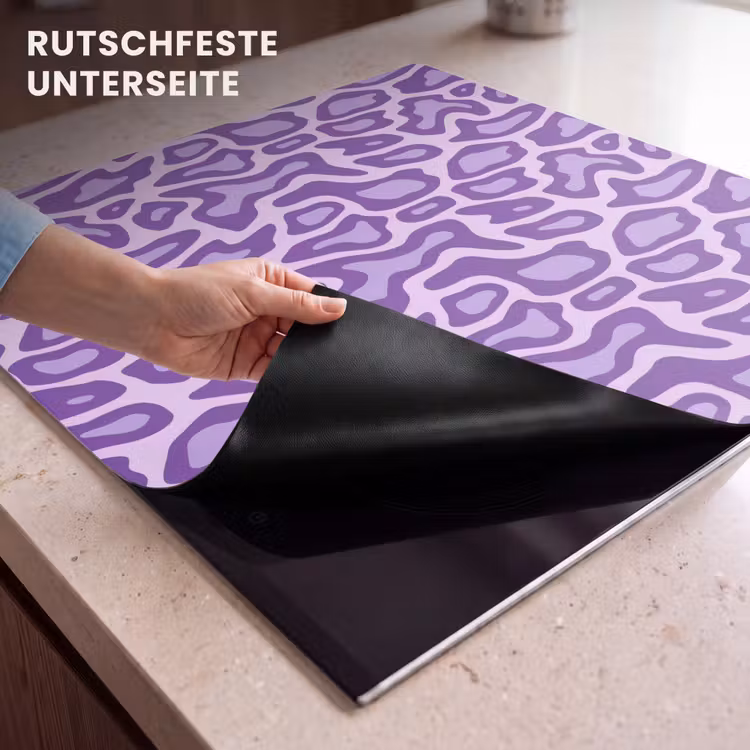 Herdabdeckplatte - Lila – Abstrakt – Leopard – Flecken – Groovy – Muster — 9