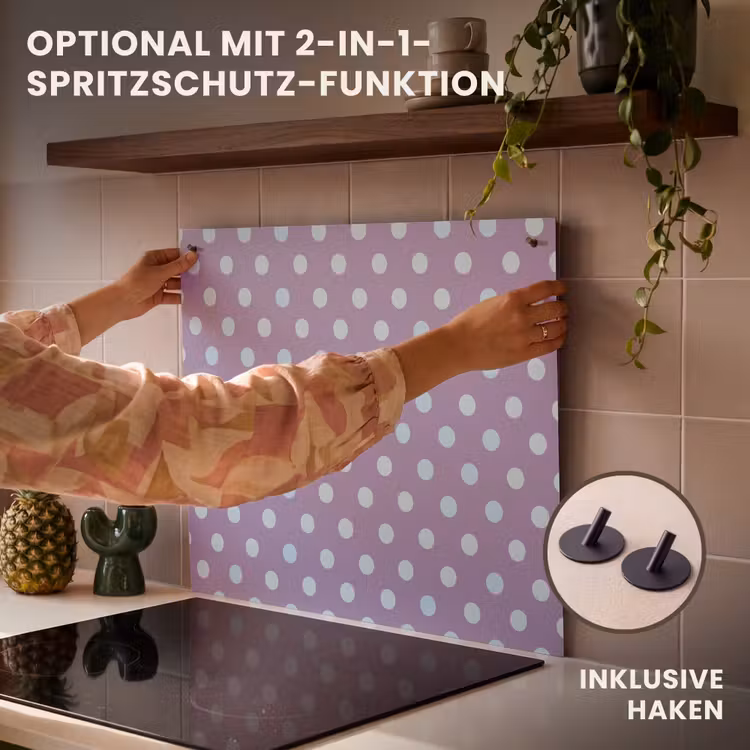 Herdabdeckplatte - Lila – Blau – Geometrisch – Punkte – Polka Dot – Muster — 10